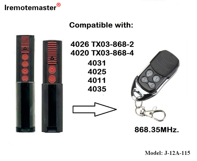 Mo 4020 4026 TX03-868-4 Pulea Mamao 868mhz TX03-8-4 Rolling Code